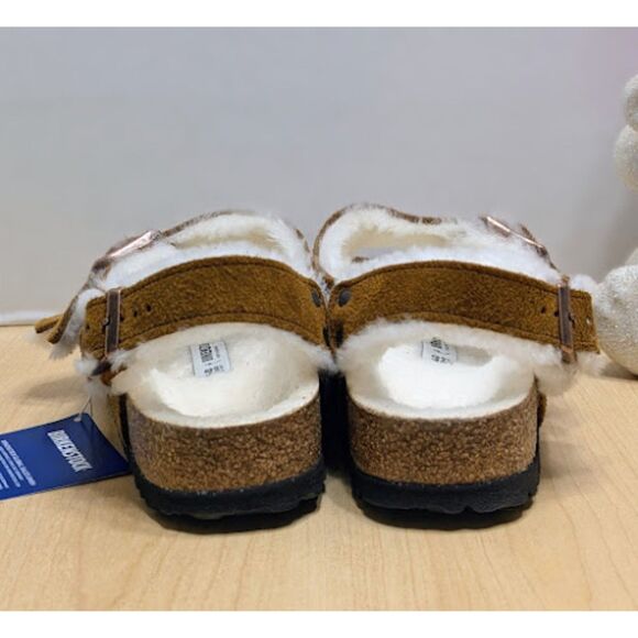 Birkenstock Milano Suede Leather Shearling Slingback Sandals Women's 9 EU 40 NWT - Picture 7 of 15